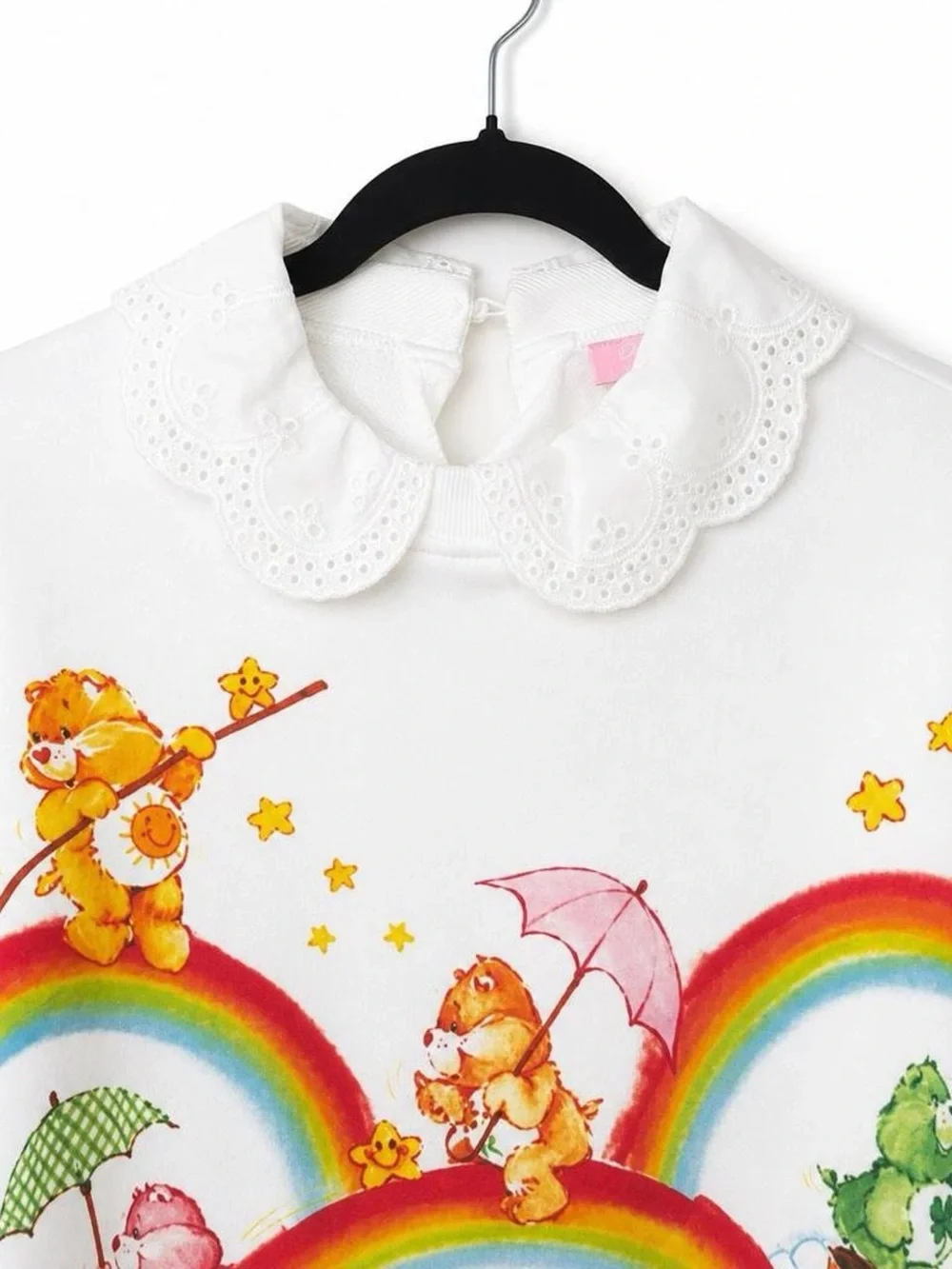 White Care Bears Rainbow Graphic Kids Sweatshirt